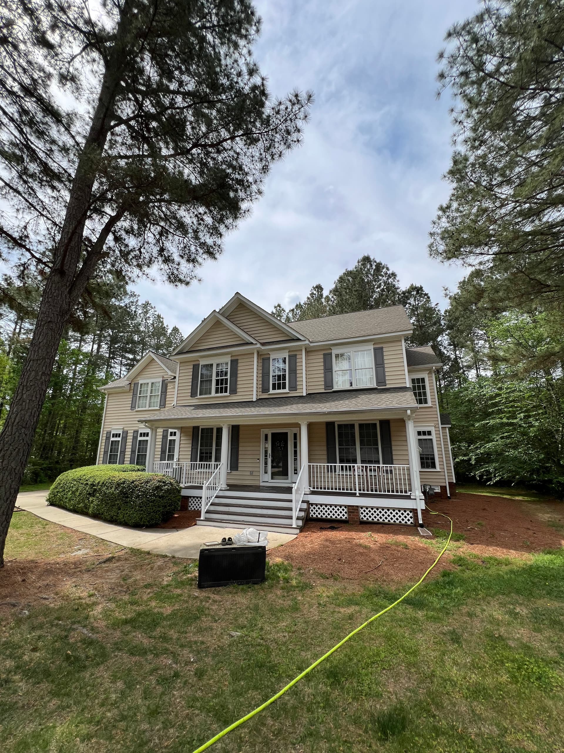 Full Exterior Clean - House Wash Driveway Sidewalk and Stamped Concrete image