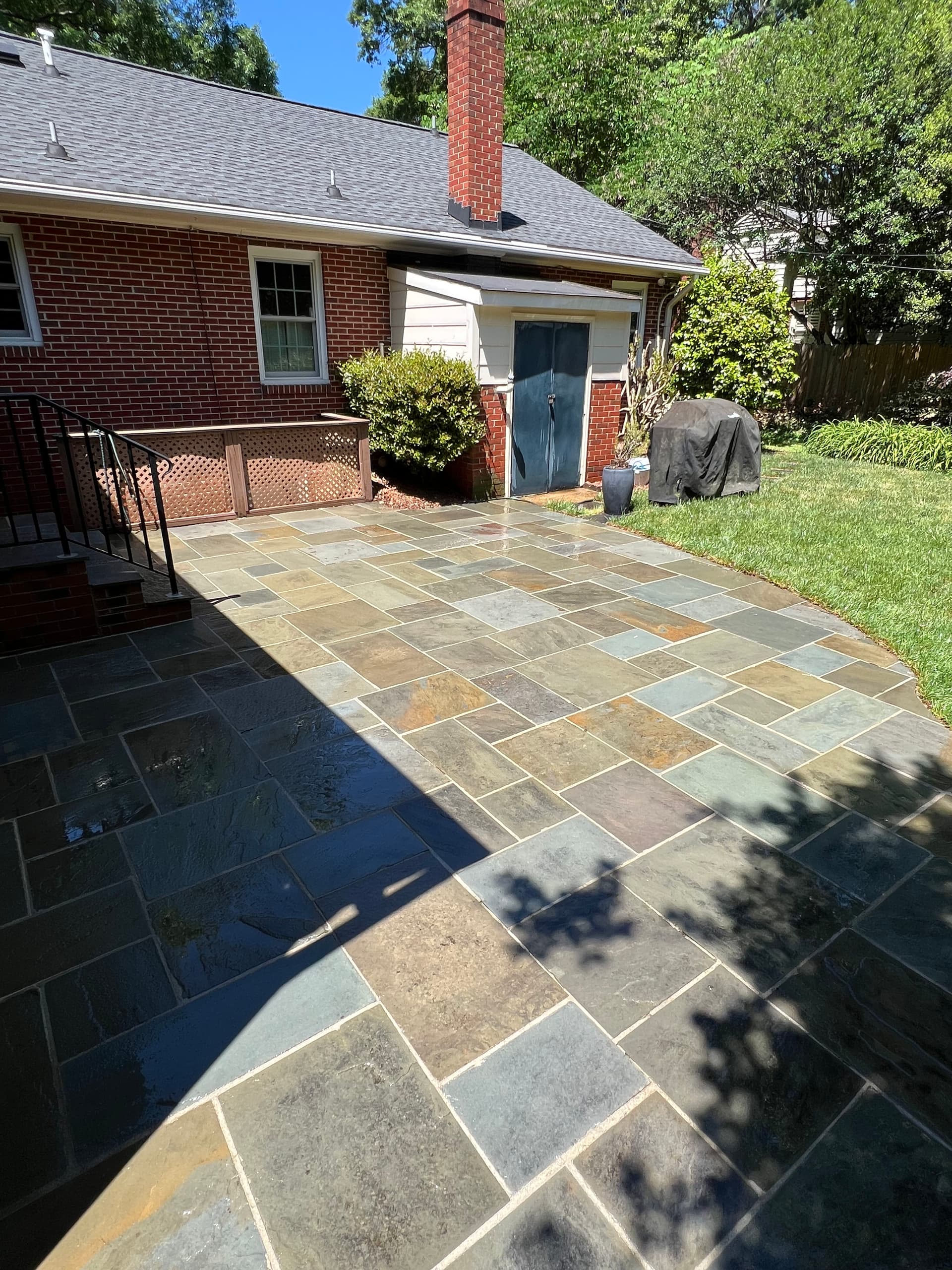 Gallery photos for Bluestone Patios, Concrete Driveway and Paver Sidewalk Cleaned in Richmond: Image #1