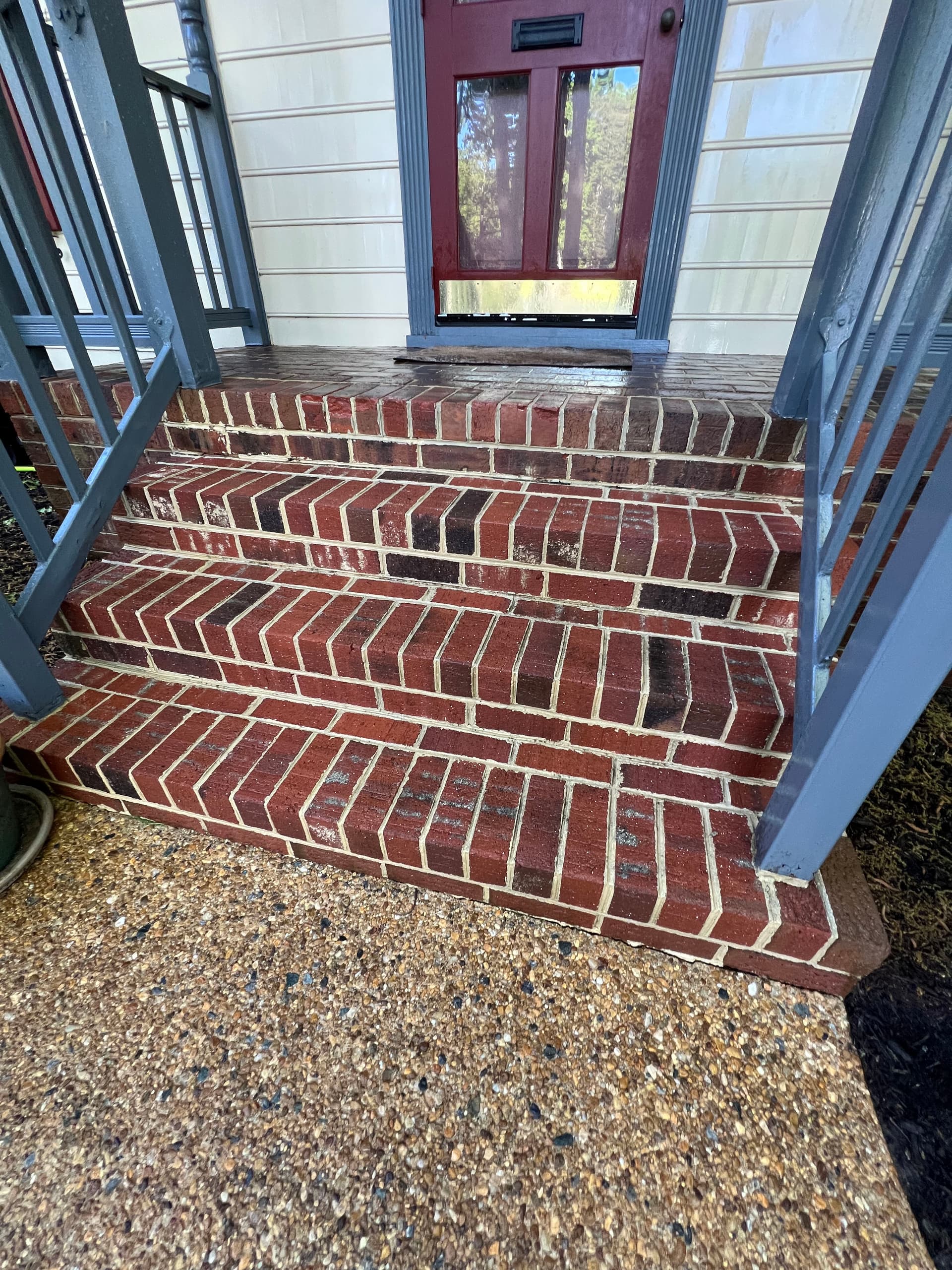 Gallery photos for Brick Steps and Walkway Cleaning at a Henrico Home: Image #1