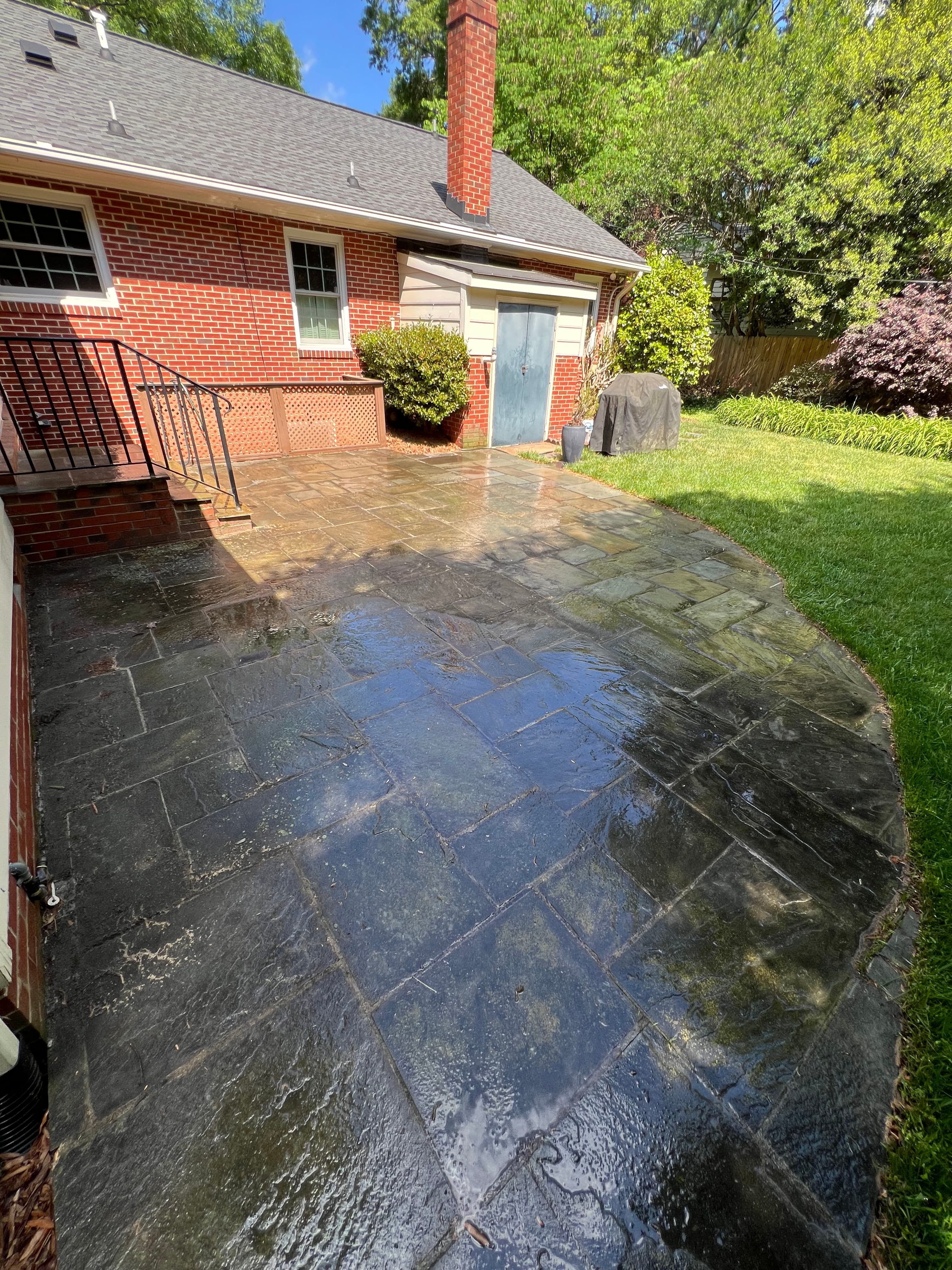 Project Bluestone Patios, Concrete Driveway and Paver Sidewalk Cleaned in Richmond image