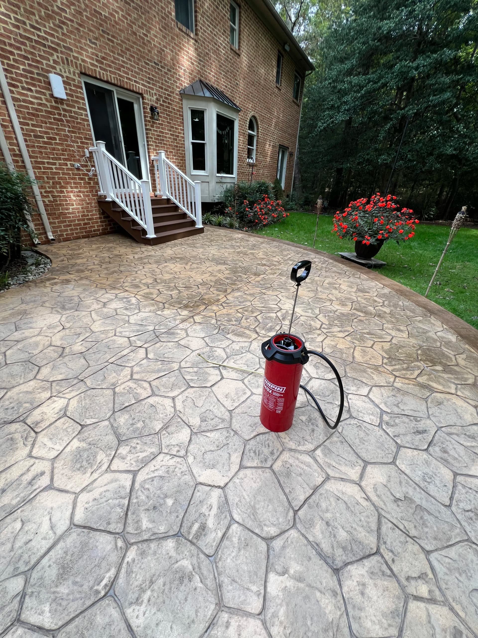 Gallery photos for Stamped Concrete Sealing Done Right on This Backyard Patio: Image #1