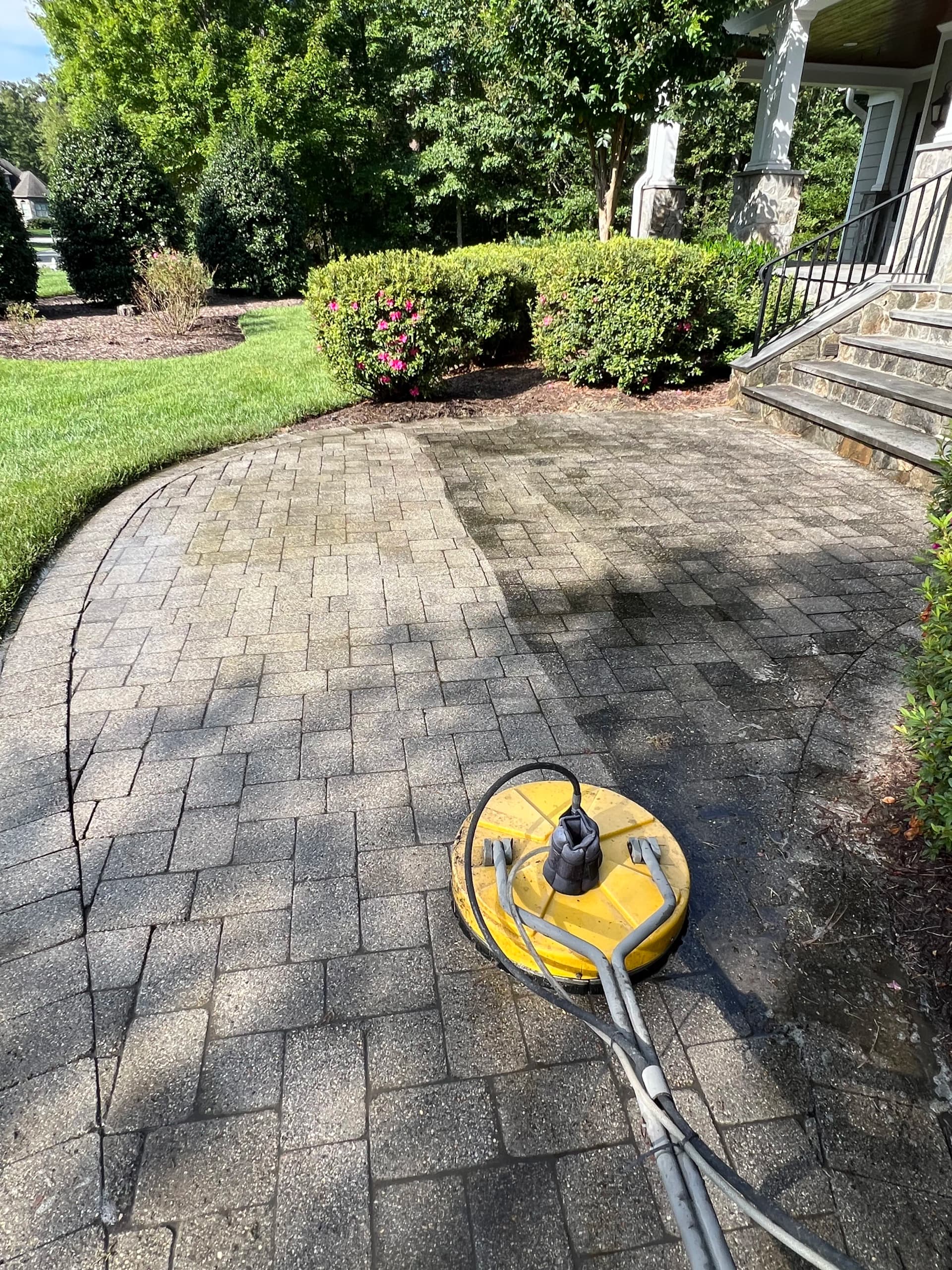 Paver Restoration in Progress and the Difference Is Already Clear image